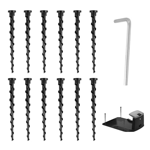 12 Stück Erdschrauben Rasenmäher Ladestation Schraube mit Sechskantschlüssel, Zeltschrauben Erdnägel für Husqvarna Automatischen Rasenmähern 105 305 308, Länge 14 cm Gartengeräte