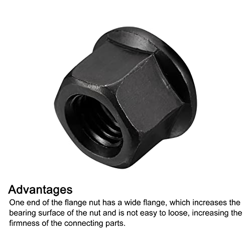 QUARKZMAN 5Stk M14 Flansch Sechskant Sperre Muttern Grad 10.9 Karbonstahl Schwarz Oxidiert Sechskant Flansch Mutter für Maschinen
