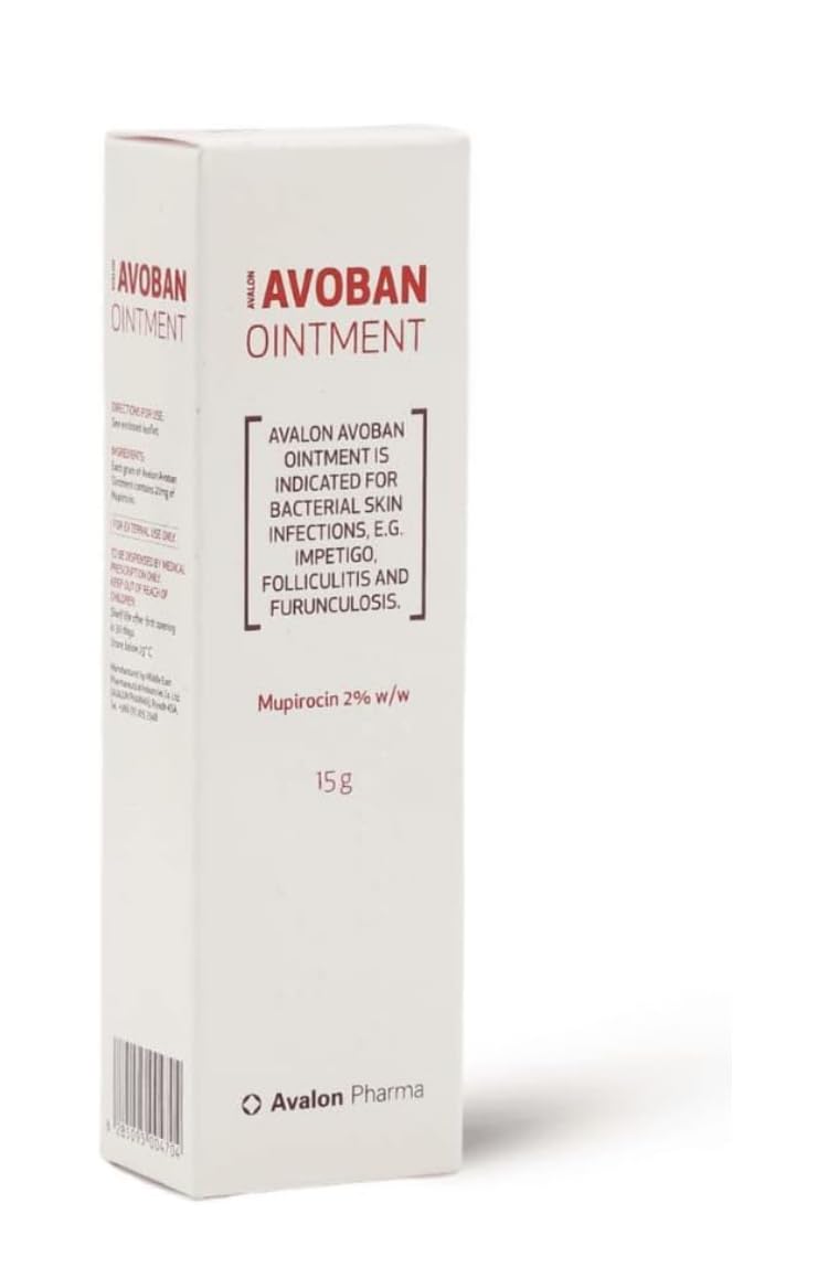 Avoban Ointment, Mupirocin 2% w/w, 15g, for Bacterial Skin Infections
