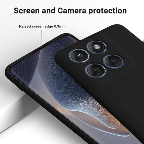Image of FIRST MART Matte Silicone Back Cover for Motorola Edge 60 Pro - Black