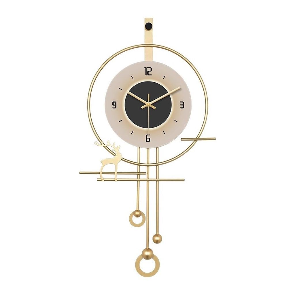 EINES Silent Decorative Wall Clock Modern Light Luxury TV Background Wall Clock Living Room Wall Clock Decorative Wall Clock Easy to Read(S)