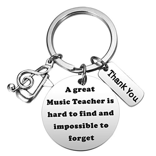 MIXJOY Music Teacher Appreciation Gift Retirement Gift for Music Teacher a Great Music Teacher is Hard to Find Keychain