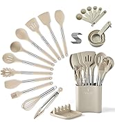EYSOO Kitchen Cooking Utensils Set 34 Pcs Silicone Kitchen Gadgets Tools Set with Holder for Non-...