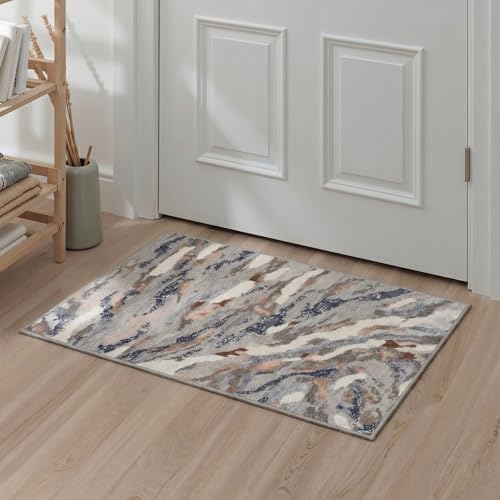 Image of BEIMO Area Rugs 8x10 for Living Room Bedroom, Modern Abstract Machine Washable Rug, Large Soft Low Pile Floor Carpet with Non Slip Backing for Dining Room, Warm Greige