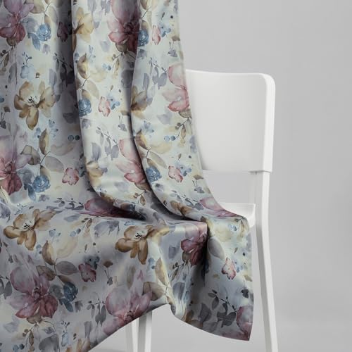 Image of haus & kinder Blackout Door Curtains 7 Feet Long Pack of 2 Door Curtains, 7 Feet Curtains for Door, 70% Room Darkening (Petal Poetry Printed, 114x213 CM)
