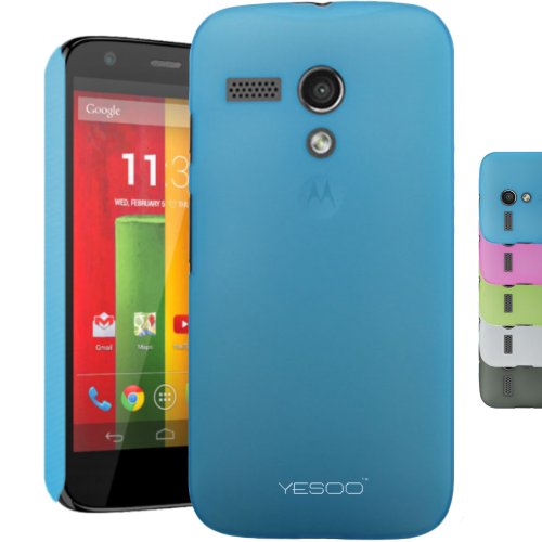 YESOO Motorola MOTO G Google Phone Sexy Ultra Slim Fit Frosted Case Anti-Scratch Matte Premium Cover (Blue)