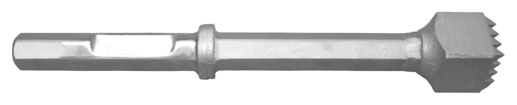 Champion Chisel 1-1/8 by 6-Inch Hex Shank w/notch, Steel Bushing Tool, 16 Steel Teeth - Designed for 1-1/8" Hex Notch Demolition Jack Hammers - Great for Removing Uneven Concrete