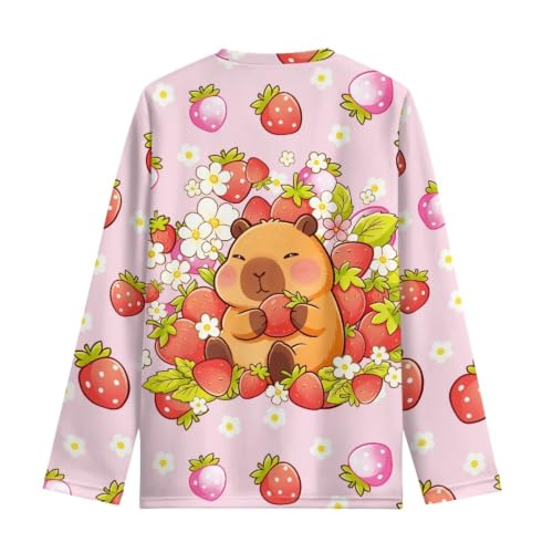 Image of WELLFLYHOM Long Sleeve T-Shirt for Boys Girls 3-16 Years Old Tee Tops Crewneck Pullover Shirts Fall Outfits