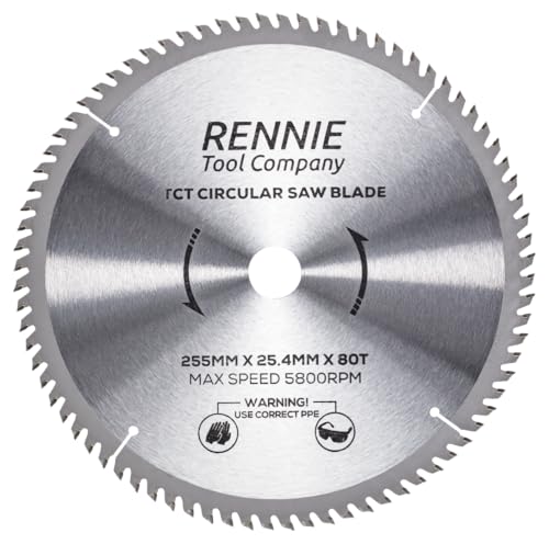 Rennie Tool 255mm TCT Circular Saw Blade, 80 Teeth, 25.4mm Bore