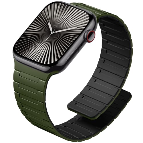 Image of SNBLK Magnetic Watchband Compatible with Apple Watch for Men 44mm 45mm 46mm 49mm 42mm 41mm 40mm 38mm Women, Silicone Sport Strong Magnet Strap for iWatch Series 11 Ultra 3 Ultra 2 Se 10 9 8 7 6 5 4 1