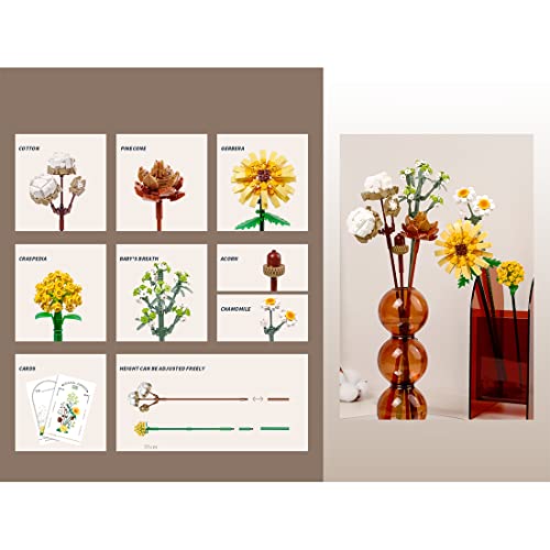 DIYAA Blumenstrauß Bausteine Bauset, 646 Klemmbausteine Mini Bricks Blumen Set für Erwachsene, Blume Kompatibel mit Lego… – Bild 5
