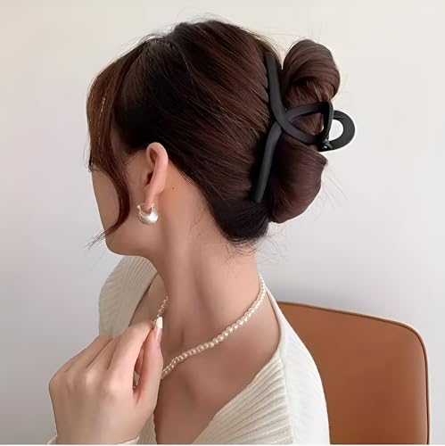 Image of PACTIV Versatile Square Cross-shaped Claw Clips For Girls, Fashion Daily Hair Clip, Fashion Hair Styling Accessories for Girls, Large Hair Clips for Women Thick Hair Round Clip (Multi-color)