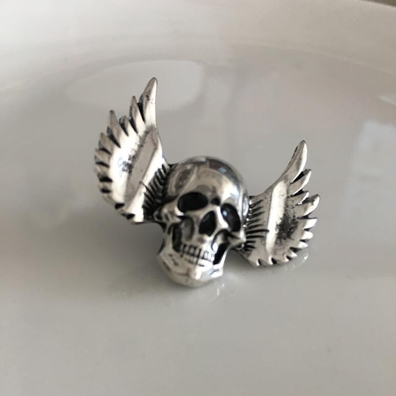 Image of Gothic Skull Head Brooch Pin Monster Wing Skeleton Broehes Women Men Suit Coat Jacket Accessories Punk Hat Bags Pants Badges Hippie Skull Pin for Halloween
