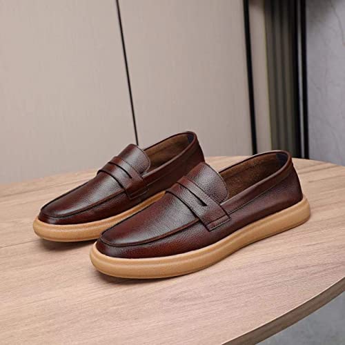 Men's Slip-on Shoe Classic Lightweight Sneaker Real Cowhide Leather Casual Shoes4