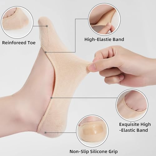 No Show Socks Womens, Invisible Liner Non Slip & Low Cut Socks, Wear, Soft & Stretchable Summer 4 Pairs2