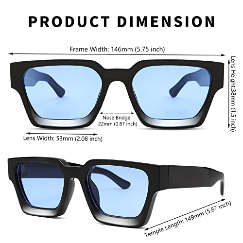 Square Sunglasses for Men Women Fashion Chunky Rectangle Shades UV400 Protection Sun Glasses4