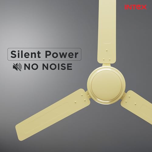 Image of Intex Aero Silk 1200MM Ceiling Fan 3 Blade 380 RPM | High Speed Motor 210 CMM | Air Delivery 50W Low Power Double Ball Bearing | Rust Proof Body 3 Speed Control 24 Month Warranty (Ivory)