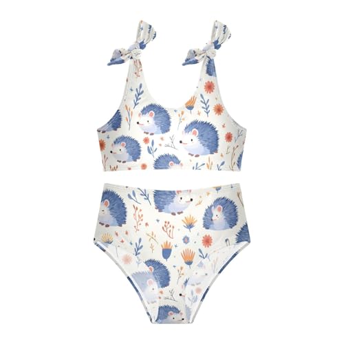 KLL Cute Watercolor Hedgehogs Girls Two Piece Bikini Set Quick-Dry Bathing Suit Swimwear Adjustable Strap3
