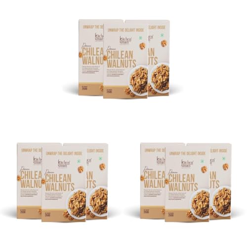Image of KitchenSmith Chilean Walnuts - Pack of 9 (250gm Each) | Delicious & Crunchy | High In Anti-Oxidants | Premium Walnuts | Akhrot | Rich In Omega-3 | Healthy Snack