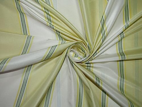 Taffetas de soie rayures jaune vert blanc 54 pouces TAF S#17[2]