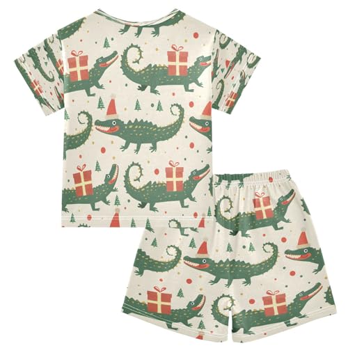 senya Short Sleeve Pajamas Sets Summer Cotton Sleepwear Crocodiles Gifts2