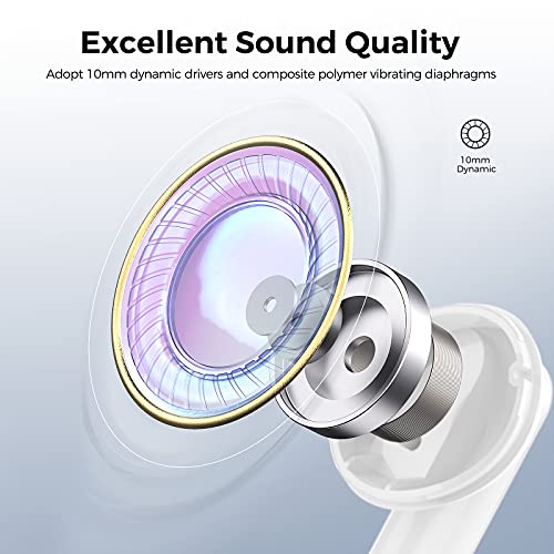 Bluetooth Headphones Wireless Earbuds Noise Cancelling with 4 Built-in Microphones Bass for Music and Clear Calls… - Image 4