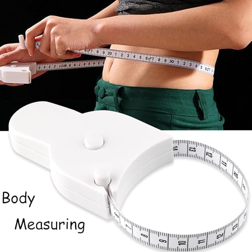 Image of Measuring Tape for Body Measurements, 60 Inch 3D Measuring Tape, Arms Chest Thighs or Waist Tape for Personal Trainer (White)