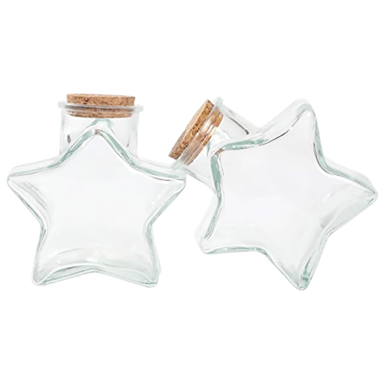 RORPOIR Pack of 2 Transparent Bottle Star Shape Storage Jars Star Shape Glasses Glass Storage Bottles Glass Drift Bottles Wish Drift Bottles Corked