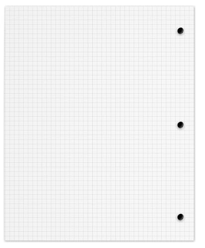 Hilroy Neatbook Wireless Notebook, 8.5" x 11", Quad Ruled, 4/1 inch and 5/1 inch pages, 3-Hole Punched, 160 Perforated Pages/80-Sheets, 1 Neatbook, Colour May Vary (05664)