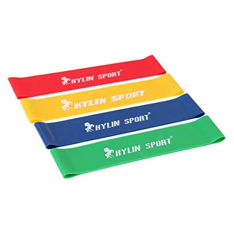 KYLIN SPORT Set of 4 Levels Resistance Loop Bands Mini Resistance Bands Workout Fitness Stretching Physical Therapy Equipment for Yoga Pilates Crossfit Cover