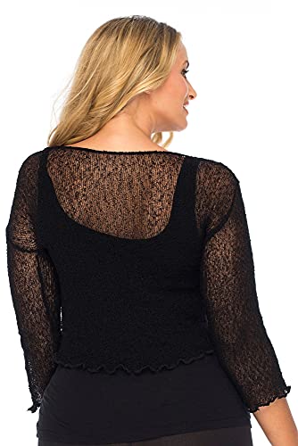 Back From Bali Womens Plus Size Shrug Bolero Sheer Cardigan Arm Cover 2X 3X 4X Lightweight2