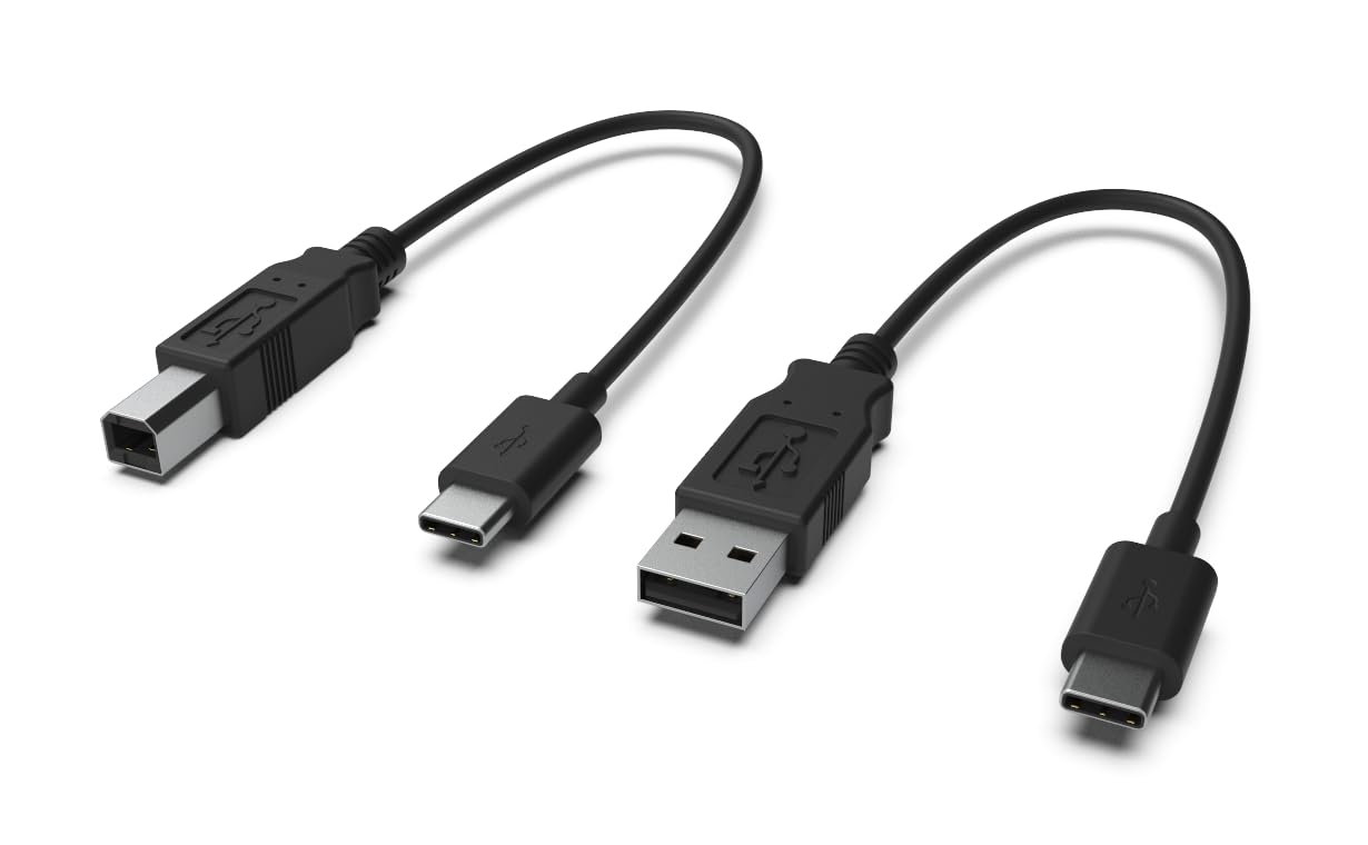 CME WIDI Uhost Zestaw Kabli USB-B OTG (2-Pak) – USB-B OTG do USB-C oraz USB-A do USB-C do Podłączania Urządzeń MIDI i Komputerów do WIDI Uhost