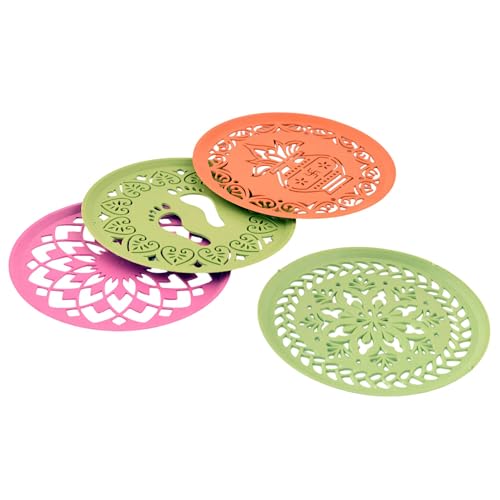 Image of Craftam Rangoli Stencil Diwali Decoration Items, Rangoli Making Stencils for Floor Decorations, Reusebale Rangoli Stencils (8 Inch, 6 Pcs Set)