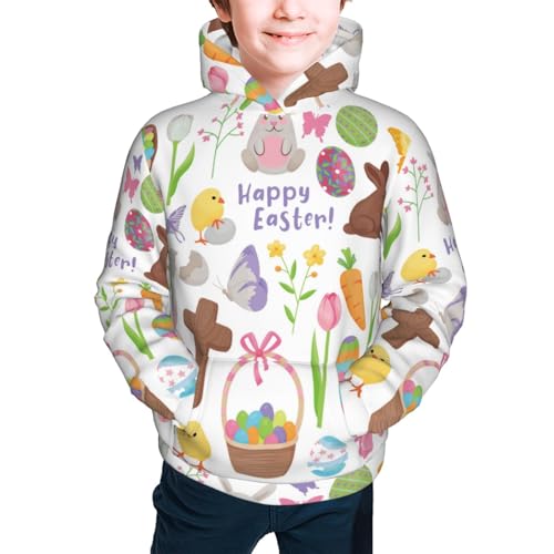 Happy Easter1 Kid Hoodies Boys Sweatshirts Girls Pullover with Pocket3