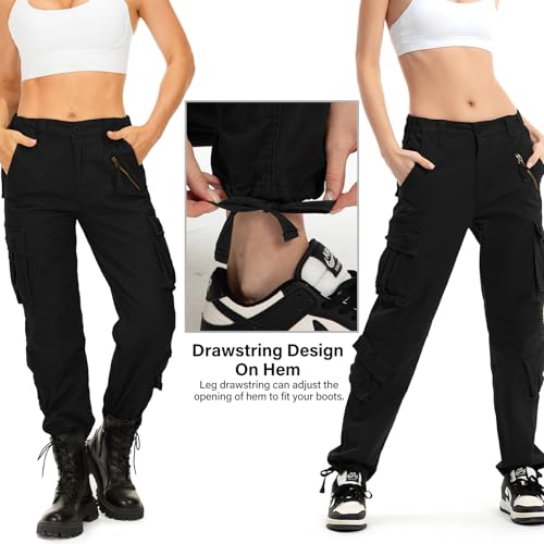 Womens Cargo Army Combat Work Pants with 8 Pockets Casual Cotton Ripstop Construction Pants4