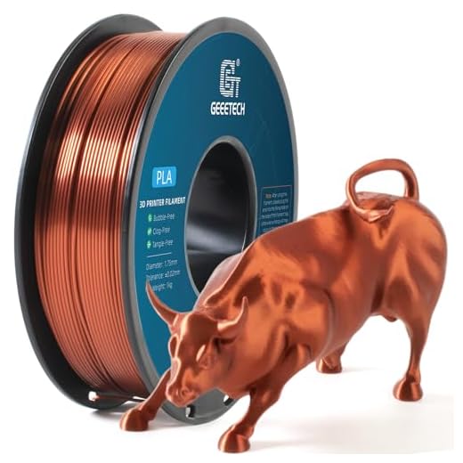 Geeetech Silk PLA Filament 1.75mm for 3D Printer, Metal-Like Shiny 3D Filament 1kg (2.2lbs) 1 Spool, Dimensional Accuracy +/- 0.02 mm, Metallic Copper Silk Filament
