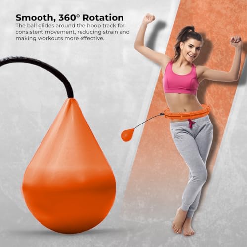 K-MART Weighted Hula Hoop, Infinity Smart Hula Hoops with 16 Counter, 360 Degree Auto-Spinning Ball Massage, Infinity Hoop For Adults, Fitness Equipment For Weight Loss