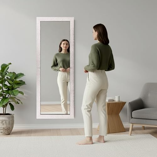 Image of Creative Arts n Frames 15x51 inch Frosted Silver White Long Fiber Wood Wall Hanging Mount HD Mirror Home Decor Items Living Room Bathroom Bedroom Hotel Office (Silver White Finish Color HD Mirror)