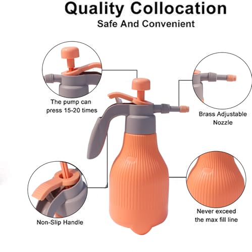 Image of HomeCloud 2000ml Garden Water Sprayer Manual Pump | Versatile Tool for Gardening Plants, Flowers & Lawn Care with Shower & Spray Options for Herbicides, Pesticides & Fertilizers | Pack of 1 (Orange)