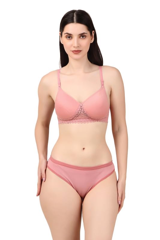 a s trends of india Bra Panty Set for Women | Padded Non Wired Seamless Lingerie Set | Full Coverage Comfortable Innerwear Set-picture-30