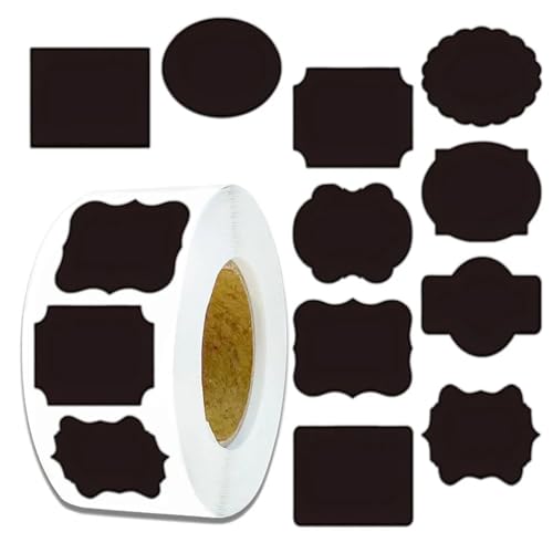 Pegatinas para grabar en relieve de color negro con adhesivo fuerte y 500 unidades