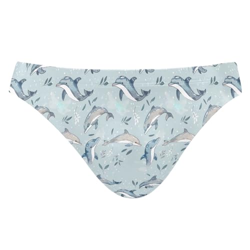 Dolphins Animal Swim Briefs for Men Bikini Swimwear Boys Short XXL B0403560