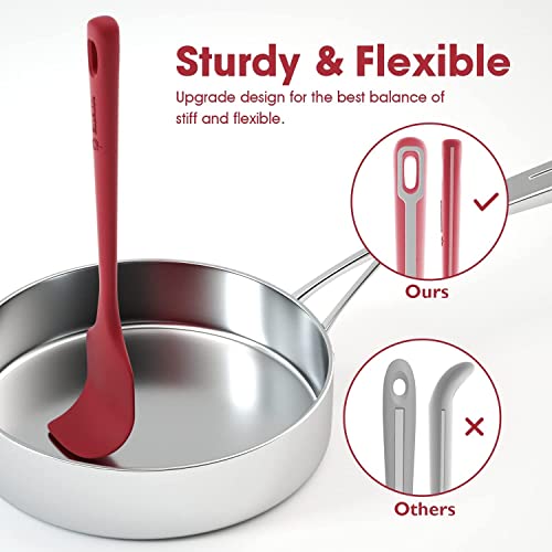 Chefaide 4 Pieces Silicone Spatula Set, Food Grade Rubber Spatula, Upgrade Strong Handle With Ergonomic Grip, Heat Resistant Up To 600°F For Nonstick Cookware, Cooking Baking Mixing #TOP2