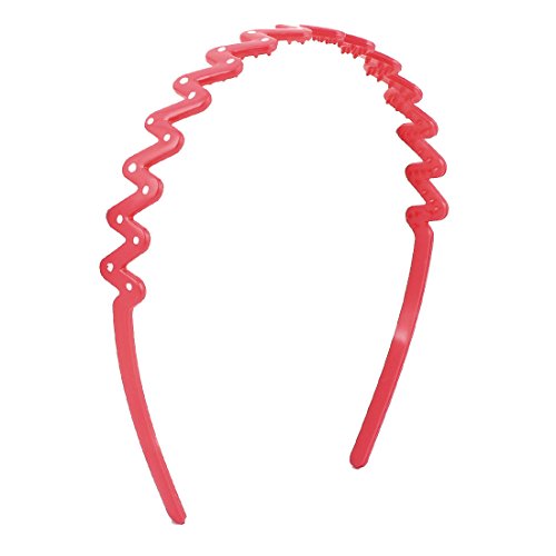 Ruilogod Diadema de pelo para niñas, estilo ondulado, diseño de puntos, color rojo ladrillo (id: aa1 4cb f3b 842 ff4