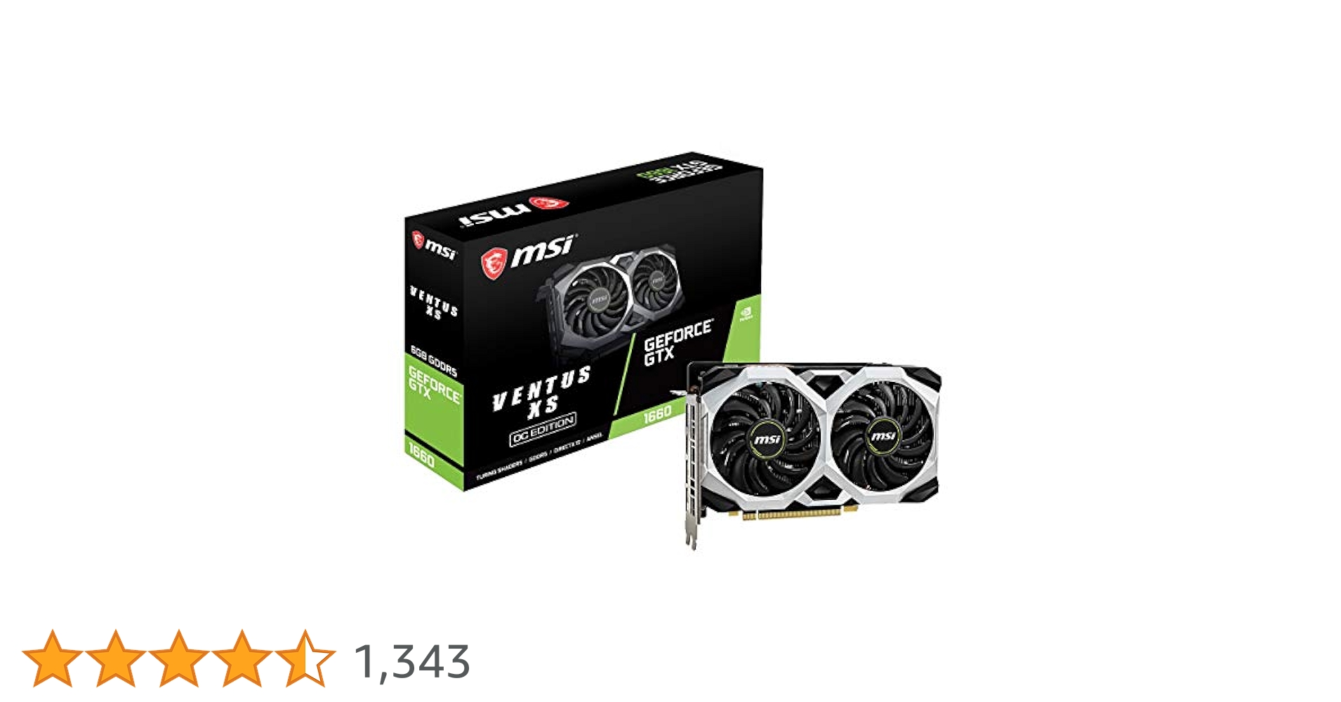 Amazon | MSI GeForce GTX 1660 VENTUS XS 6G OC グラフィックス