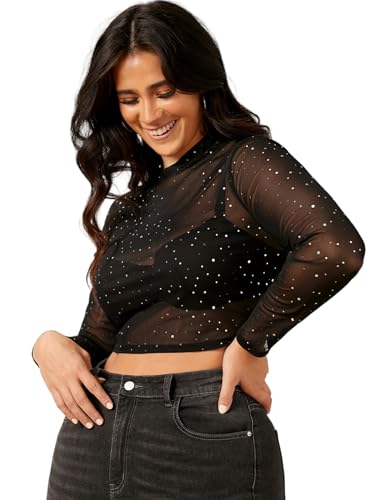 トップス AMOMENTO SHEER VOLUME CROP TOP 410uMfvqqXL.jpg