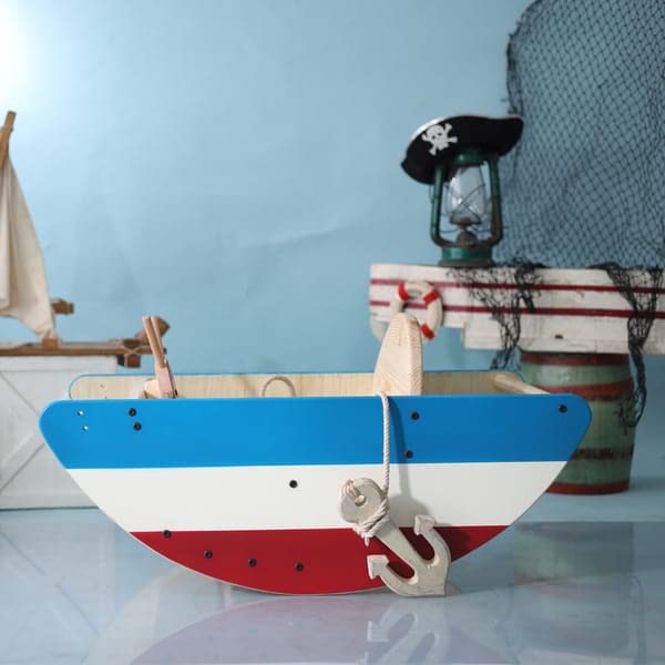 Image of Ariro Wooden Boat Rocker | for Boy & Girl | Vestibular Development, Whole Body Coordination & Exercise | Made of Imported Sturdy Wood | Wide Base & Wooden Handle Keeps Child Safe & Steady