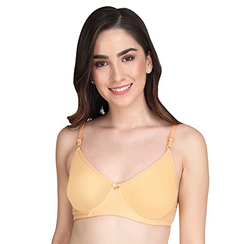 Image of Women Non Padded Bra - Made of Pure Cotton Full Coverage Non Wired Soft Cup for T-Shirt Saree Dress and for Everyday