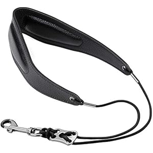 BestSounds Premium Saxophone Strap Genuine Leather Sax Neck Strap with Soft Thick Pad for Soprano Tenor Alto Sax and…
