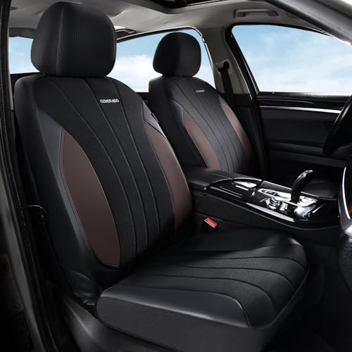 Image of Coverado Car Seat Covers Front Seats, Luxury Seat Covers Full Set, Mesh Breathable Seat Protectors, 2 Seats Driver Seat Covers, Universal Fit for SUV, Sedan, Truck